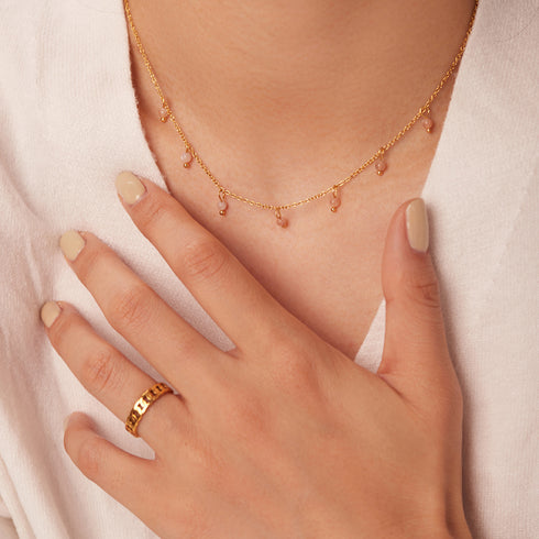 Halsband Pink Stone Millet Bead